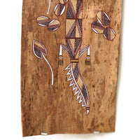 Aboriginal Artwork by Philip Wilfred, Crocodile, 84x34cm Bark