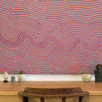 Aboriginal Artwork by Phyliss Napurrurla Williams, Ngapa Jukurrpa (Water Dreaming) - Pirlinyarnu, 107x76cm