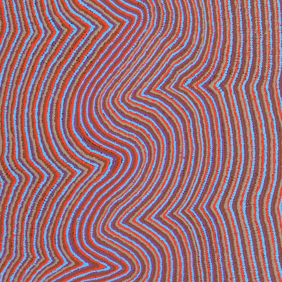 Aboriginal Artwork by Phyliss Napurrurla Williams, Ngapa Jukurrpa (Water Dreaming) - Pirlinyarnu, 107x76cm