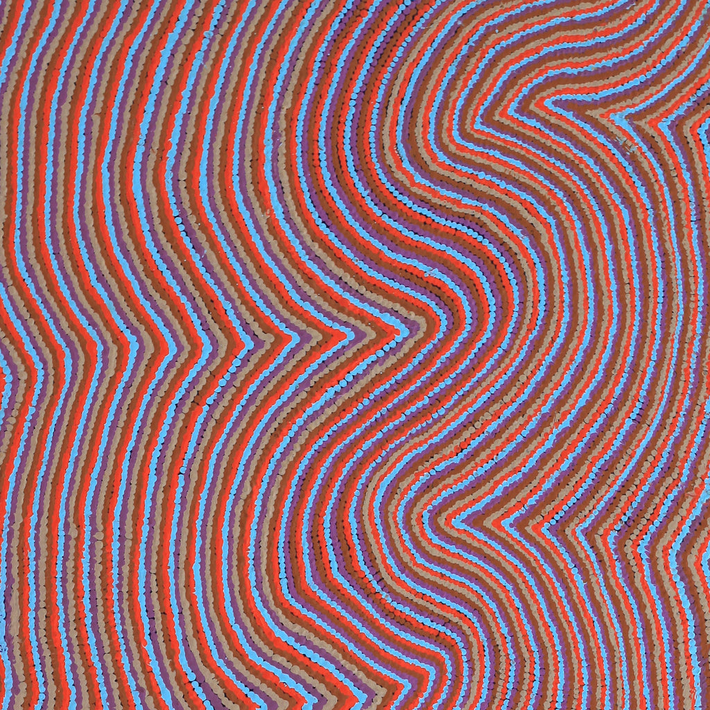 Aboriginal Artwork by Phyliss Napurrurla Williams, Ngapa Jukurrpa (Water Dreaming) - Pirlinyarnu, 107x76cm