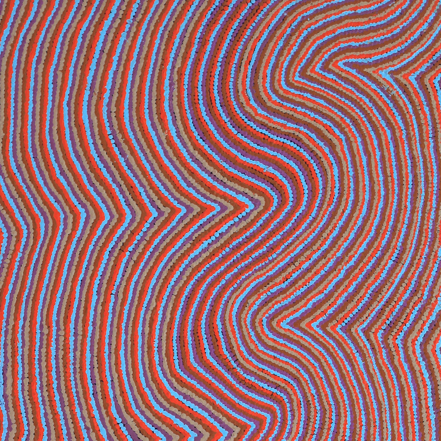 Aboriginal Artwork by Phyliss Napurrurla Williams, Ngapa Jukurrpa (Water Dreaming) - Pirlinyarnu, 107x76cm