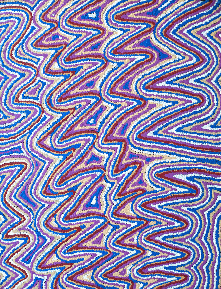 Aboriginal Artwork by Phyliss Napurrurla Williams, Ngapa Jukurrpa (Water Dreaming) - Pirlinyarnu, 61x46cm