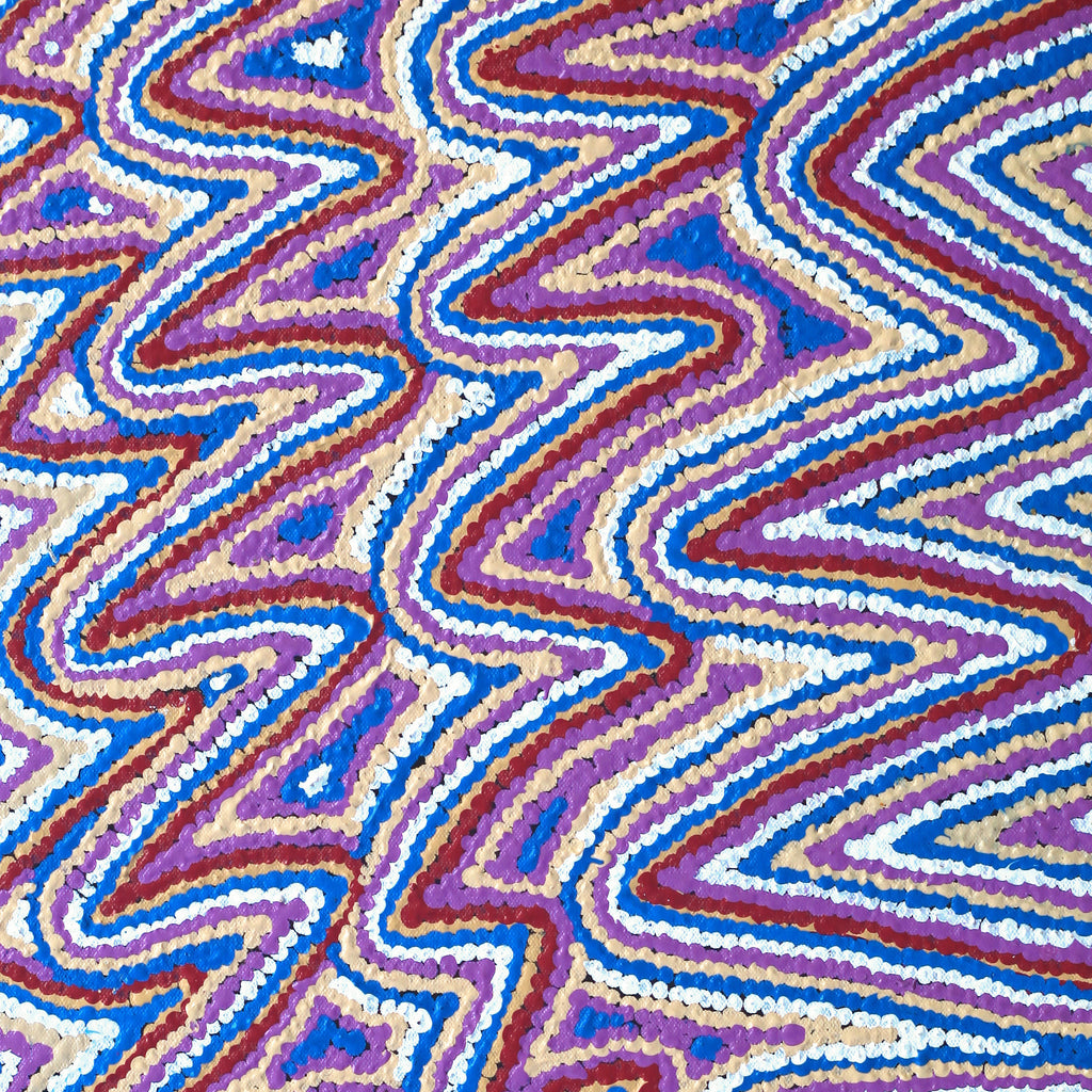Aboriginal Artwork by Phyliss Napurrurla Williams, Ngapa Jukurrpa (Water Dreaming) - Pirlinyarnu, 61x46cm