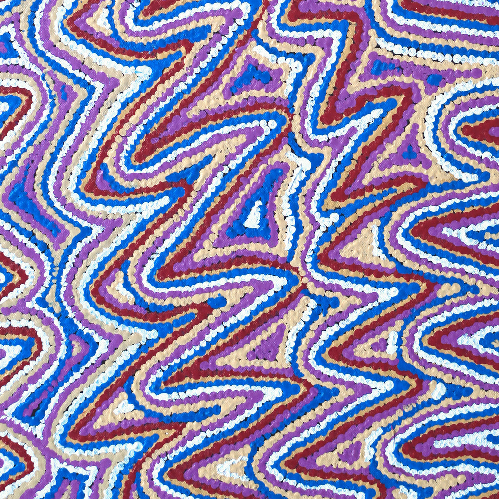 Aboriginal Artwork by Phyliss Napurrurla Williams, Ngapa Jukurrpa (Water Dreaming) - Pirlinyarnu, 61x46cm