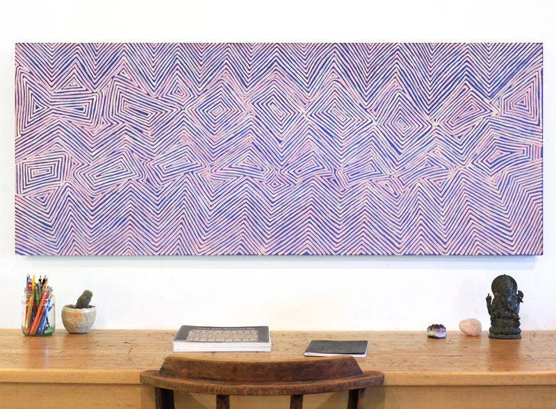 Aboriginal Artwork by Phyllis Donegan, Walka Wiru Ngura Wiru, 152x61cm