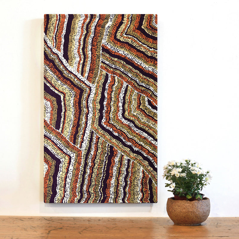 Aboriginal Artwork by Polly Anne Napangardi Dixon, Mina Mina Dreaming - Ngalyipi, 76x46cm