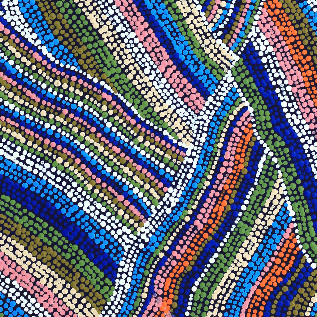 Aboriginal Artwork by Polly Anne Napangardi Dixon, Mina Mina Dreaming - Ngalyipi, 46x46cm - ART ARK®
