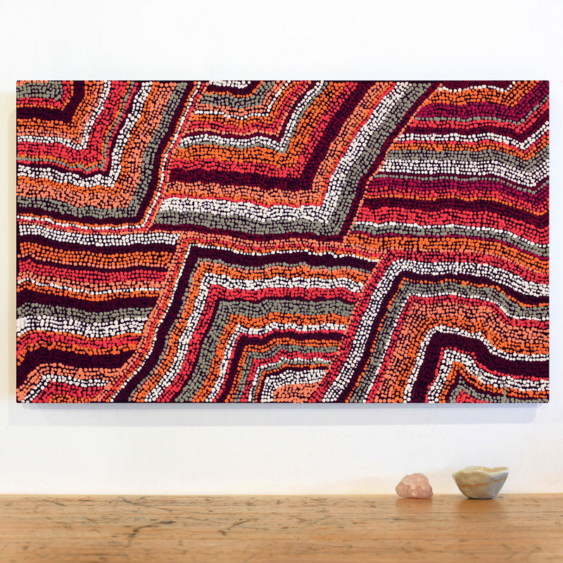 Aboriginal Artwork by Polly Anne Napangardi Dixon, Mina Mina Dreaming - Ngalyipi, 76x46cm