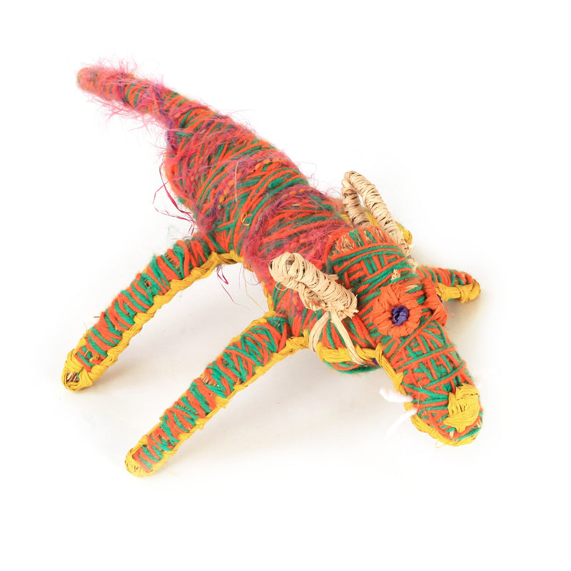 Aboriginal Artwork by Priscilla McLean - Tjanpi Papa (dog) Sculpture