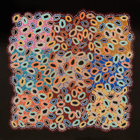 Aboriginal Artwork by Priscilla Nangala Robertson, Ngapa Jukurrpa (Water Dreaming) - Puyurru, 91x91cm