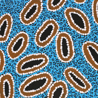 Aboriginal Artwork by Priscilla Nangala Robertson, Ngapa Jukurrpa (Water Dreaming) - Puyurru, 122x107cm