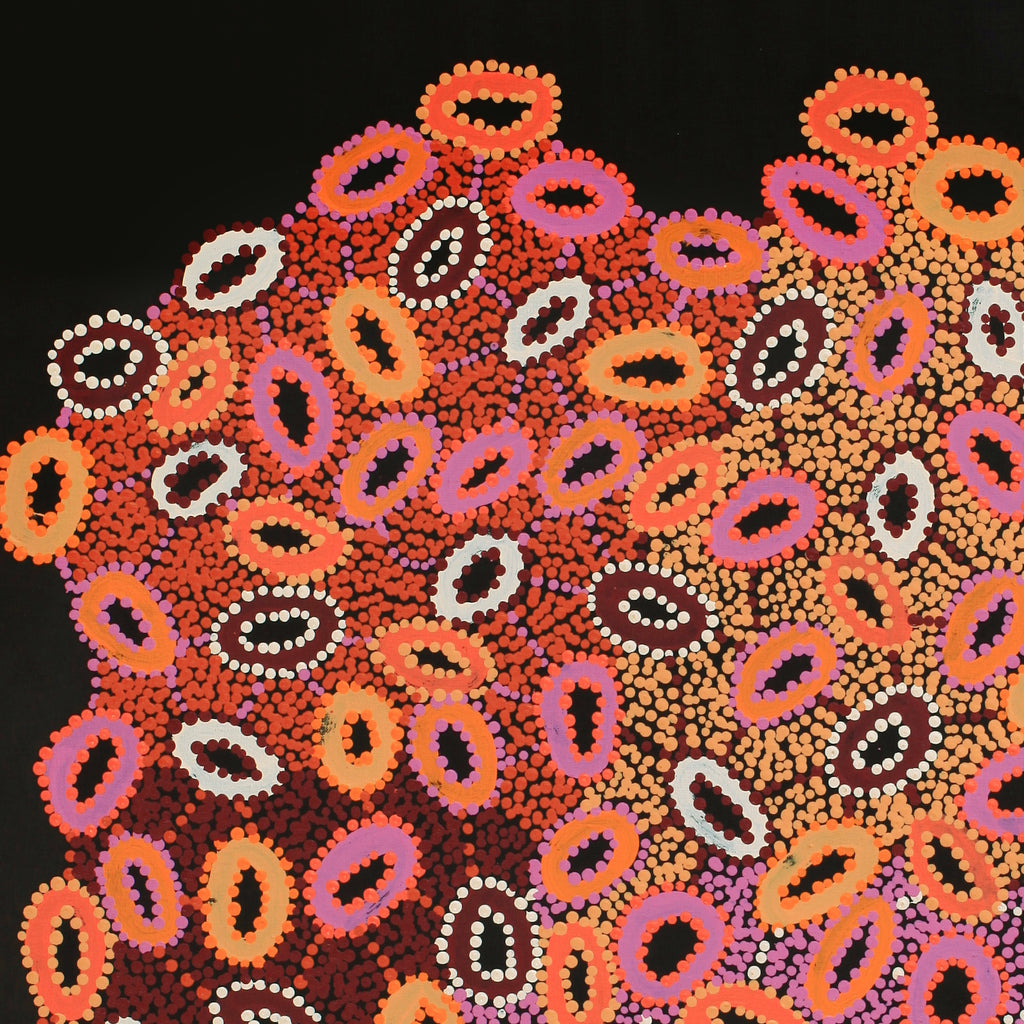 Aboriginal Artwork by Priscilla Nangala Robertson, Ngapa Jukurrpa (Water Dreaming) - Puyurru, 91x76cm - ART ARK®