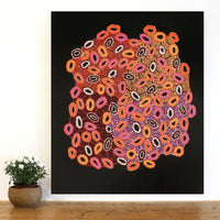 Aboriginal Artwork by Priscilla Nangala Robertson, Ngapa Jukurrpa (Water Dreaming) - Puyurru, 91x76cm