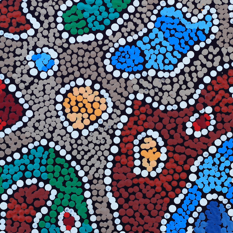 Aboriginal Artwork by Priscilla Napurrurla Herbert, Lukarrara Jukurrpa, 30x30cm