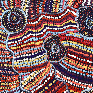 Aboriginal Artwork by Priscilla Nangala Robertson, Ngapa Jukurrpa (Water Dreaming) - Puyurru, 30x30cm - ART ARK®