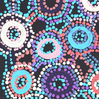 Aboriginal Artwork by Priscilla Nangala Robertson, Ngapa Jukurrpa (Water Dreaming) - Puyurru, 30x30cm