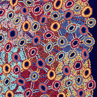 Aboriginal Artwork by Priscilla Nangala Robertson, Ngapa Jukurrpa (Water Dreaming) - Puyurru, 76x46cm