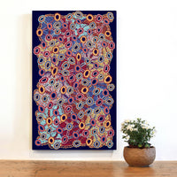 Aboriginal Artwork by Priscilla Nangala Robertson, Ngapa Jukurrpa (Water Dreaming) - Puyurru, 76x46cm