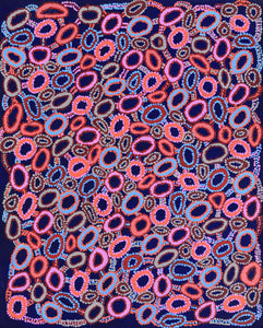 Aboriginal Artwork by Priscilla Nangala Robertson,  Ngapa Jukurrpa (Water Dreaming) - Puyurru, 76x61cm - ART ARK®