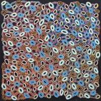 Aboriginal Artwork by Priscilla Nangala Robertson, Ngapa Jukurrpa (Water Dreaming) - Puyurru, 91x91cm