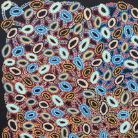Aboriginal Artwork by Priscilla Nangala Robertson, Ngapa Jukurrpa (Water Dreaming) - Puyurru, 91x91cm