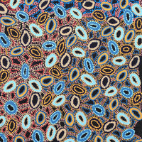 Aboriginal Artwork by Priscilla Nangala Robertson, Ngapa Jukurrpa (Water Dreaming) - Puyurru, 91x91cm
