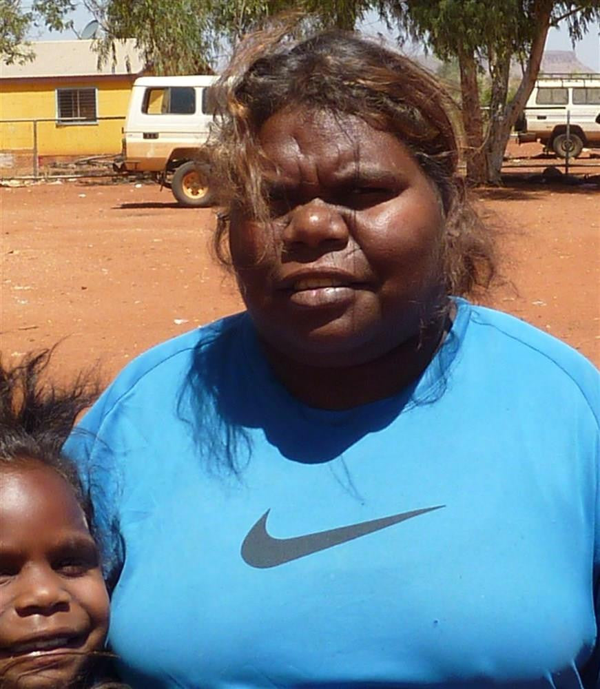 Aboriginal Artwork by Priscilla Nangala Robertson, Ngapa Jukurrpa (Water Dreaming) - Puyurru, 91x76cm