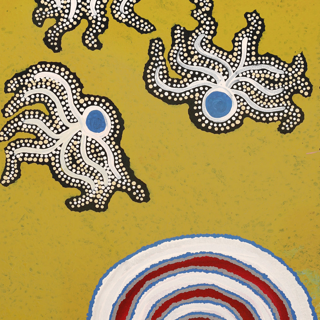 Aboriginal Artwork by Prudence Andy, Seven Sisters, 105x45cm