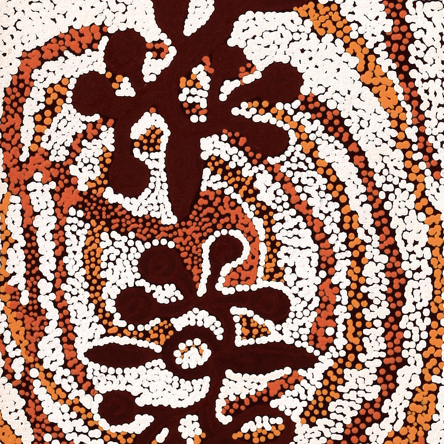 Aboriginal Artwork by Queenie Nungarrayi Stewart, Mukaki Jukurrpa (Wild Plum Dreaming), 122x30cm