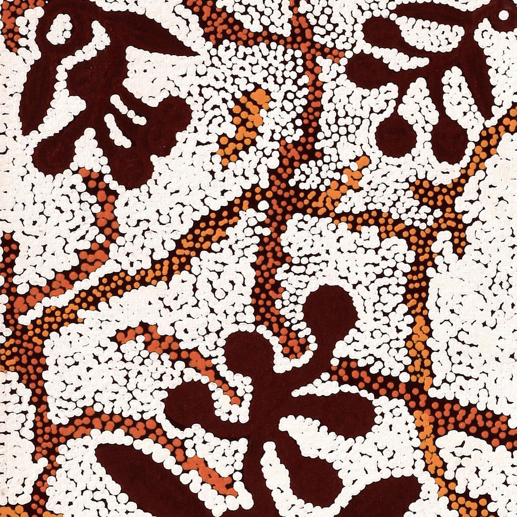 Aboriginal Art by Queenie Nungarrayi Stewart, Mukaki Jukurrpa (Wild Plum Dreaming), 122x30cm - ART ARK®