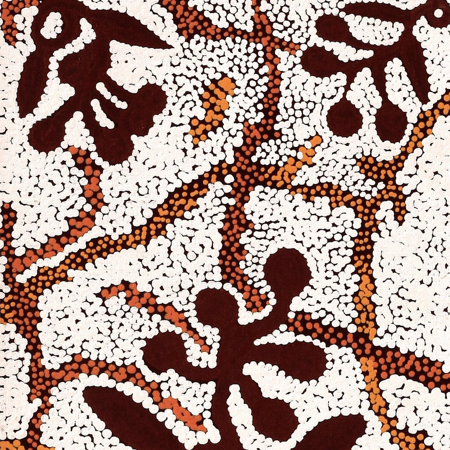 Aboriginal Artwork by Queenie Nungarrayi Stewart, Mukaki Jukurrpa (Wild Plum Dreaming), 91x46cm