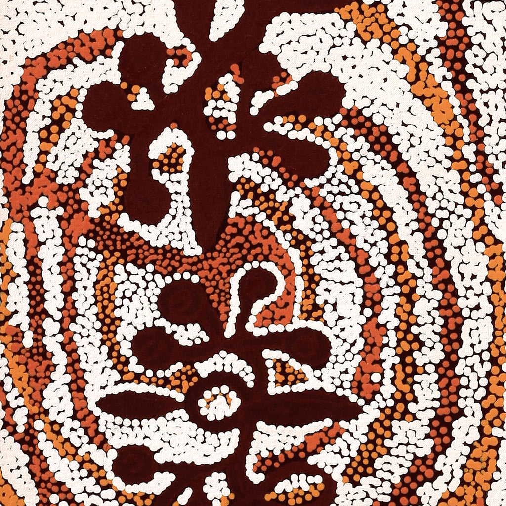 Aboriginal Art by Queenie Nungarrayi Stewart, Mukaki Jukurrpa (Wild Plum Dreaming), 122x30cm - ART ARK®