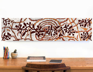 Aboriginal Artwork by Queenie Nungarrayi Stewart, Mukaki Jukurrpa (Wild Plum Dreaming), 91x46cm - ART ARK®