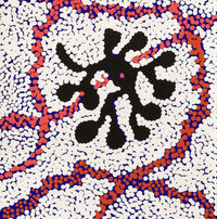 Aboriginal Artwork by Queenie Nungarrayi Stewart, Mukaki Jukurrpa (Wild Plum Dreaming), 122x30cm