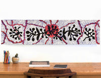Aboriginal Artwork by Queenie Nungarrayi Stewart, Mukaki Jukurrpa (Wild Plum Dreaming), 122x30cm