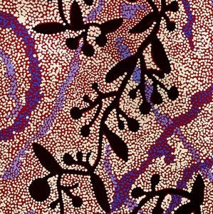 Aboriginal Artwork by Queenie Nungarrayi Stewart, Mukaki Jukurrpa (Wild Plum Dreaming), 76x30cm - ART ARK®