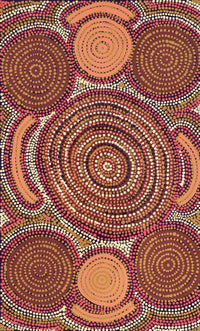 Aboriginal Artwork by Queenie Nungarrayi Stewart, Karnta Jukurrpa (Womens Dreaming), 76x46cm