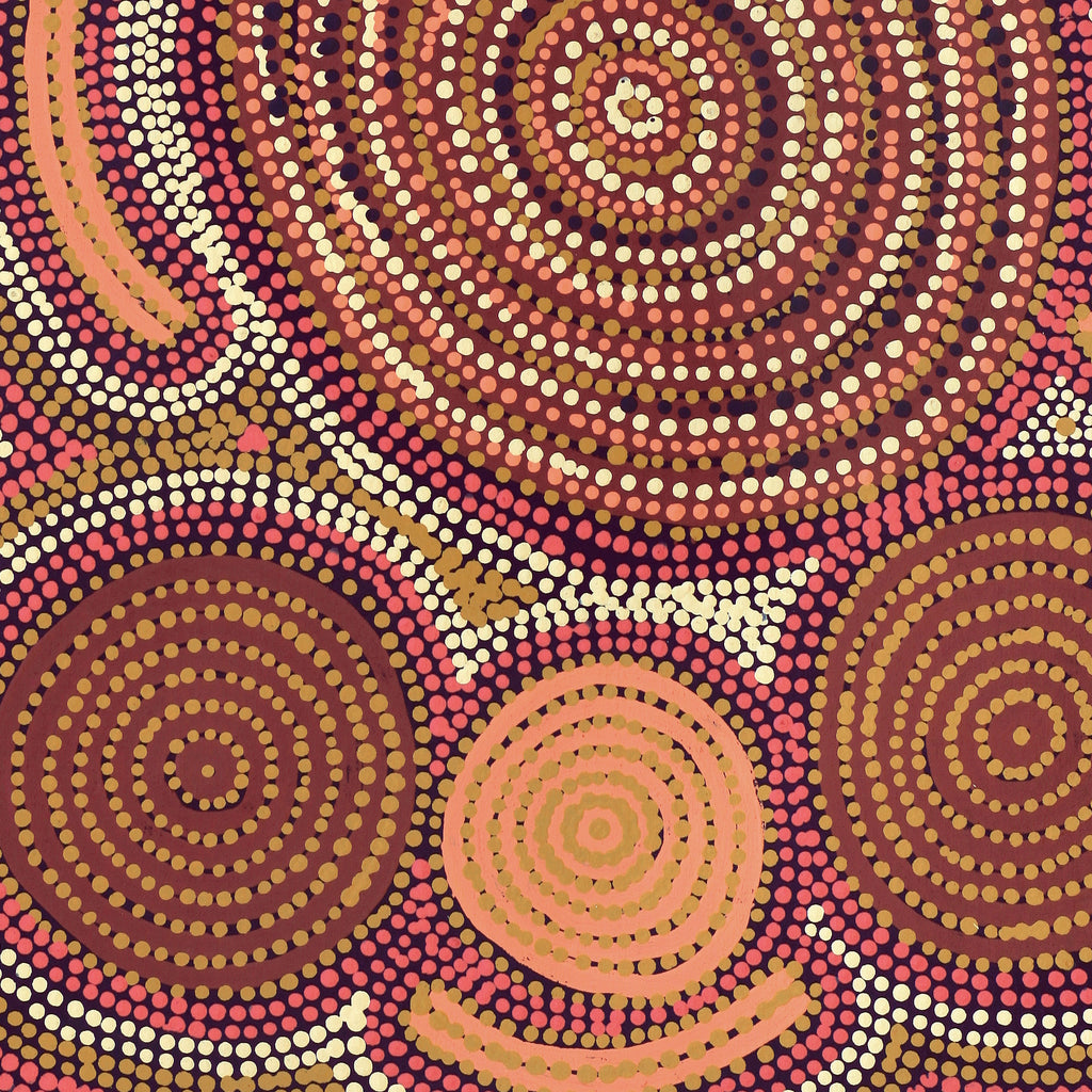 Aboriginal Artwork by Queenie Nungarrayi Stewart, Karnta Jukurrpa (Womens Dreaming), 76x46cm