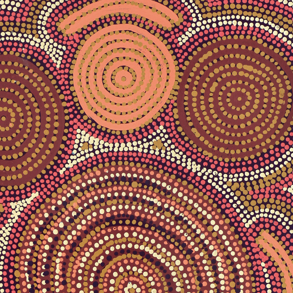 Aboriginal Artwork by Queenie Nungarrayi Stewart, Karnta Jukurrpa (Womens Dreaming), 76x46cm