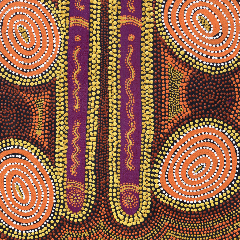 Aboriginal Artwork by Queenie Nungarrayi Stewart, Karnta Jukurrpa (Womens Dreaming), 76x46cm