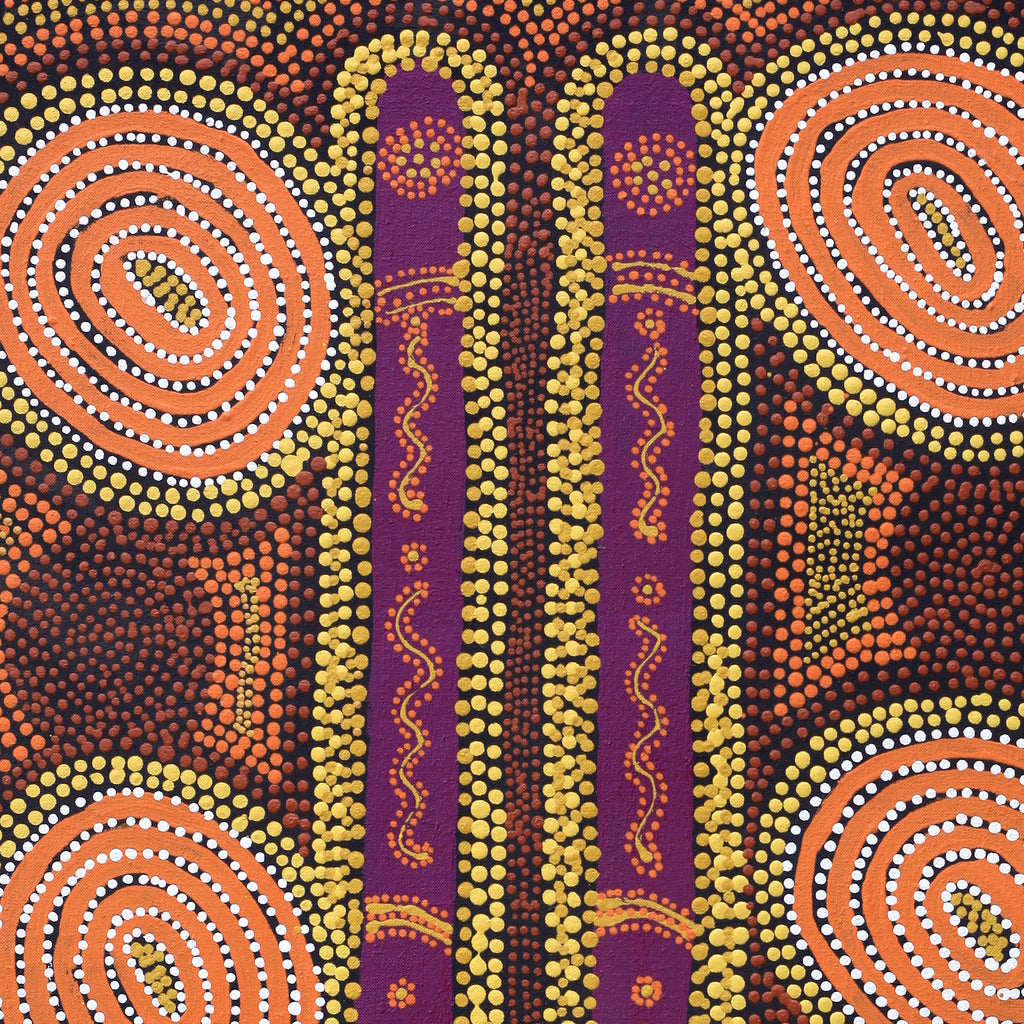 Aboriginal Artwork by Queenie Nungarrayi Stewart, Karnta Jukurrpa (Womens Dreaming), 76x46cm