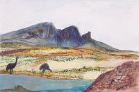 Aboriginal Artwork by Reinhold Inkamala, Rutjipma (Mt Sonder), 54x36cm