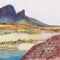 Aboriginal Artwork by Reinhold Inkamala, Rutjipma (Mt Sonder), 54x36cm