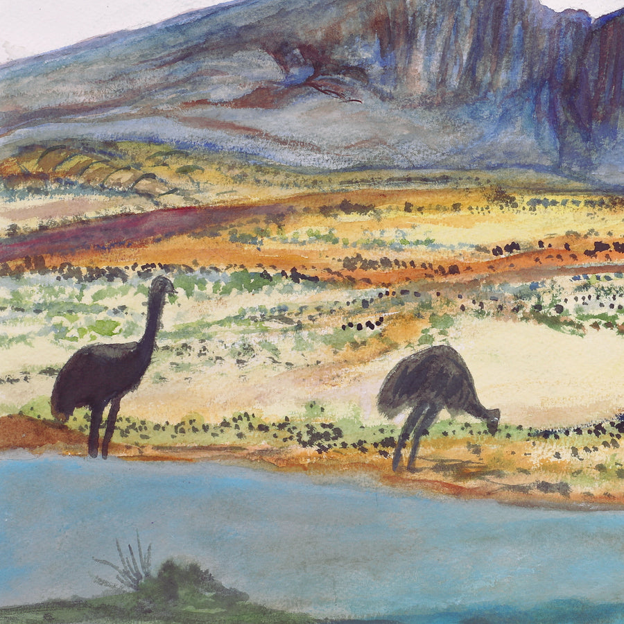 Aboriginal Artwork by Reinhold Inkamala, Rutjipma (Mt Sonder), 54x36cm