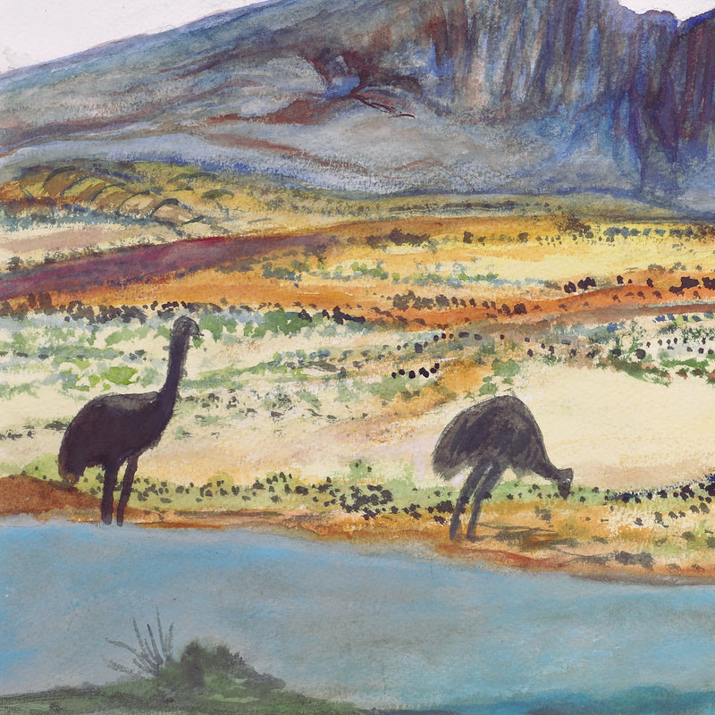 Aboriginal Artwork by Reinhold Inkamala, Rutjipma (Mt Sonder), 54x36cm