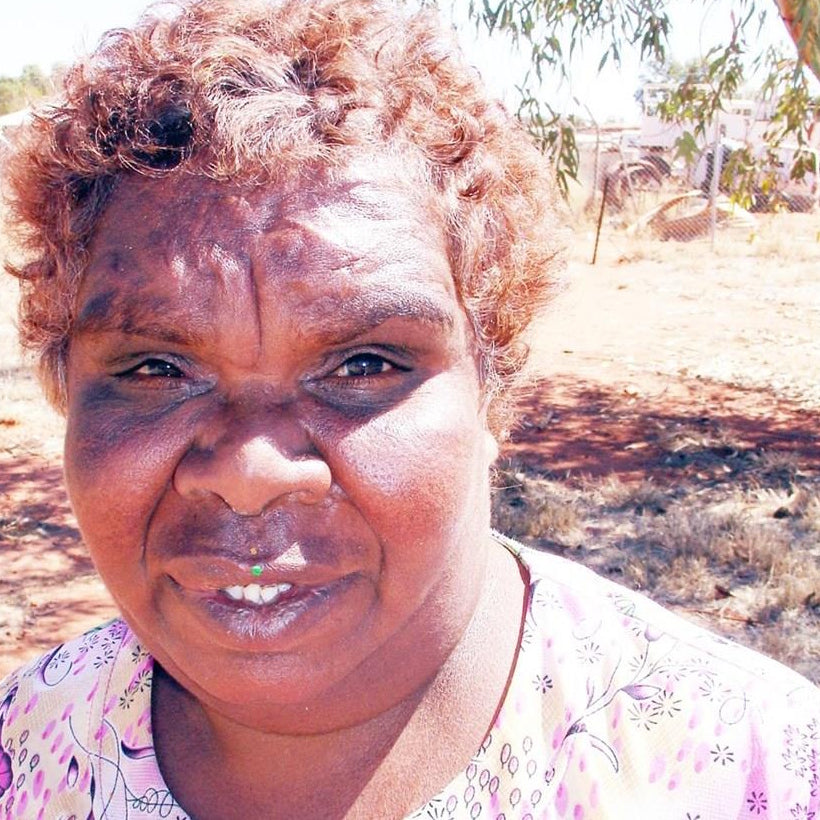 Aboriginal Artwork by Rahab Nungarrayi Spencer, Wardapi Jukurrpa (Goanna Dreaming), 30x30cm