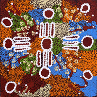 Aboriginal Artwork by Rahab Nungarrayi Spencer, Wardapi Jukurrpa (Goanna Dreaming), 30x30cm