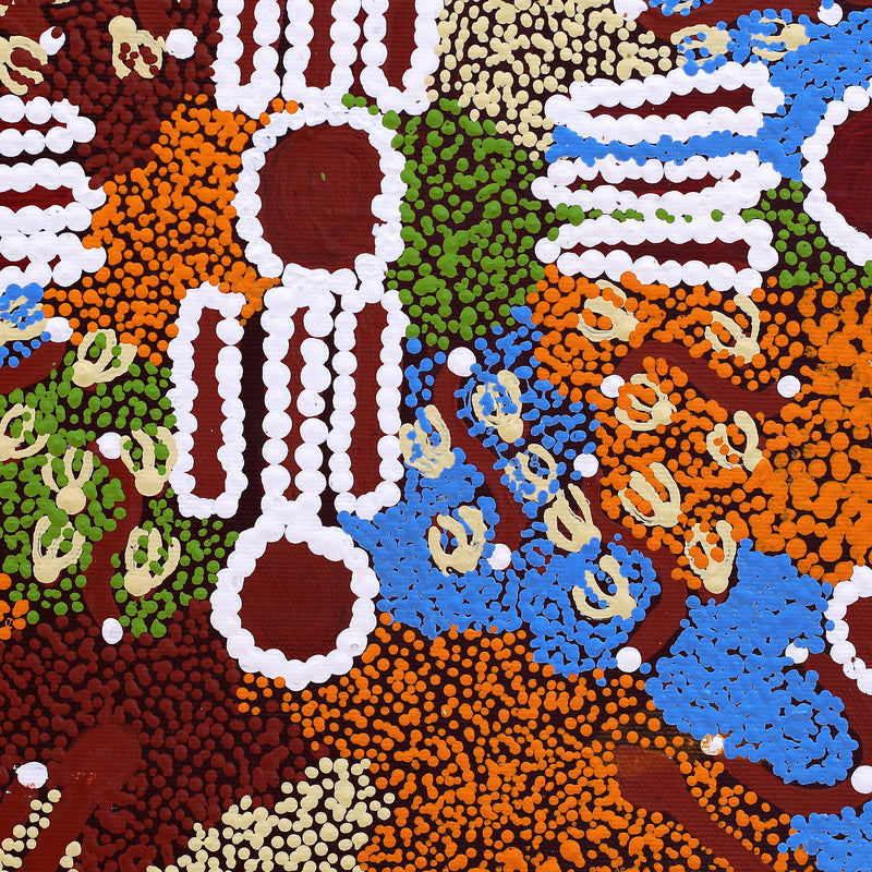 Aboriginal Artwork by Rahab Nungarrayi Spencer, Wardapi Jukurrpa (Goanna Dreaming), 30x30cm