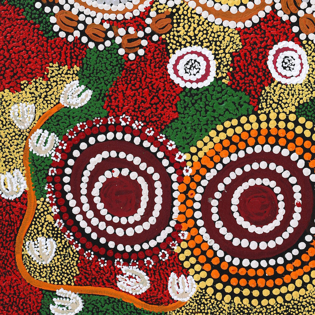 Aboriginal Artwork by Rahab Nungarrayi Spencer, Wardapi Jukurrpa (Goanna Dreaming) - Yarripilangu, 61x46cm - ART ARK®