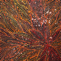 Aboriginal Artwork by Reanne Nampijinpa Brown, Ngapa Jukurrpa (Water Dreaming) - Mikanji, 30x30cm